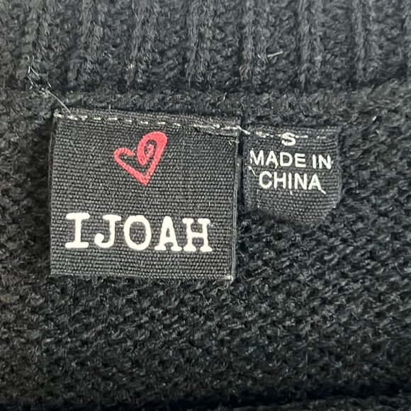 IJOAH Sweater Womens Small Black Boho Knit Hippie Tiered Layered Bell Sleeves - Picture 11 of 13